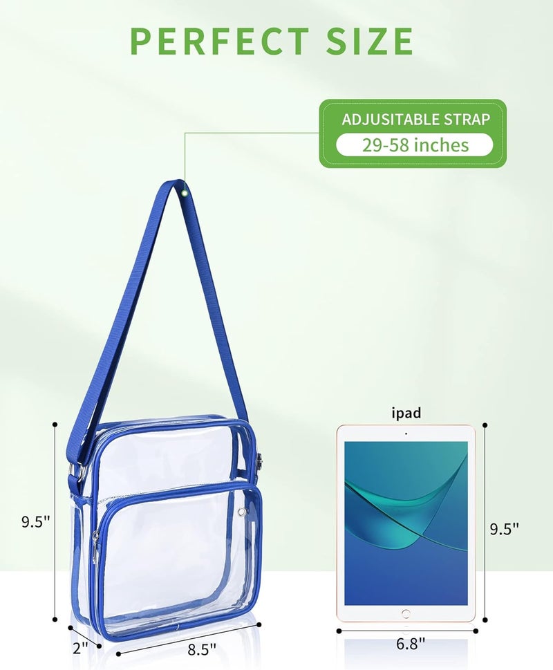 MAYTREE Clear Messenger Bag Stadium Approved Clear Bag Purse for Stadium Events Concert Sport Work - Image 2